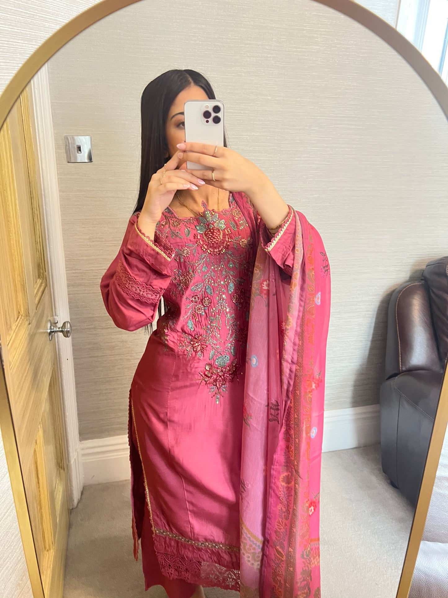 Maria B Inspired Thread‑Embroidered Luxury Viscose Suit