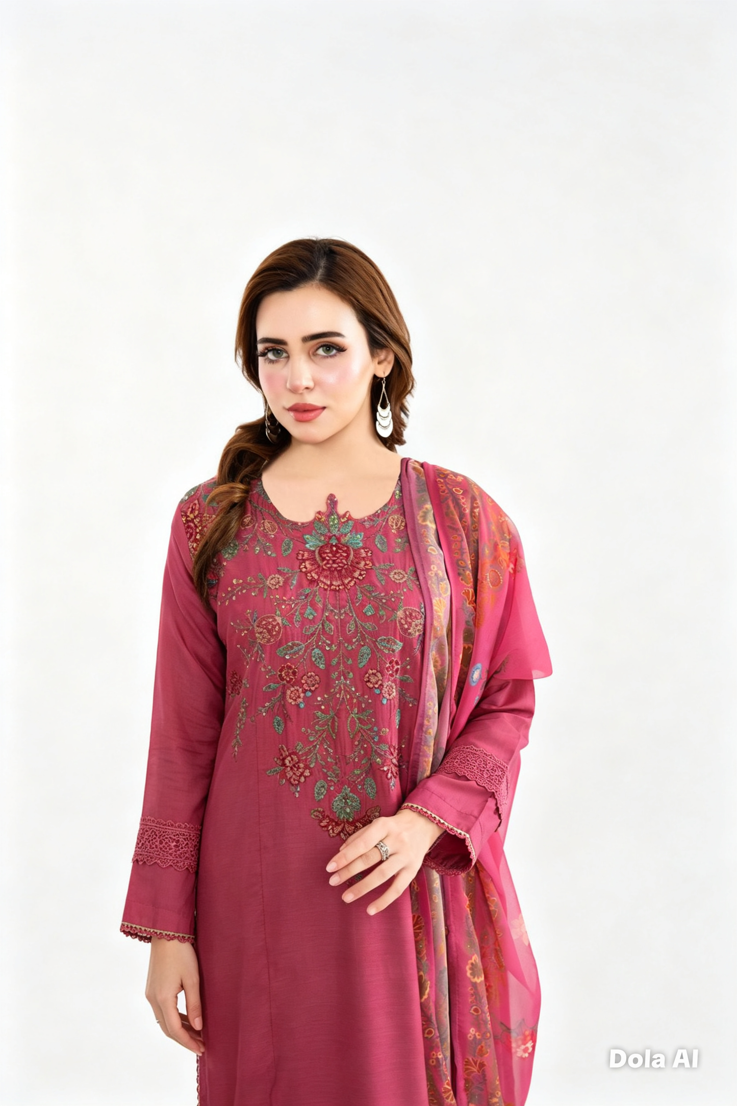Maria B Inspired Thread‑Embroidered Luxury Viscose Suit