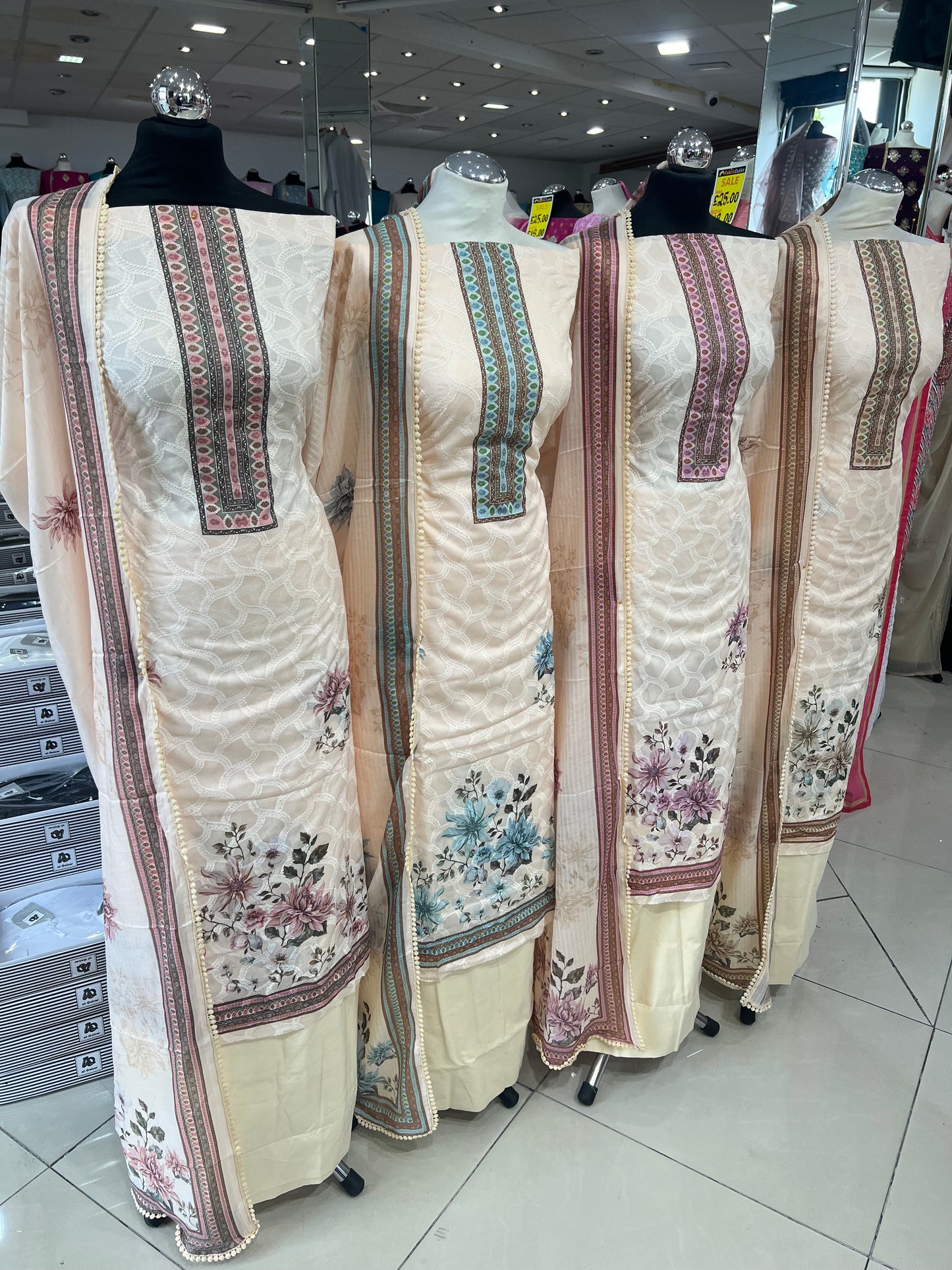 Digital Print Embroidered Cotton