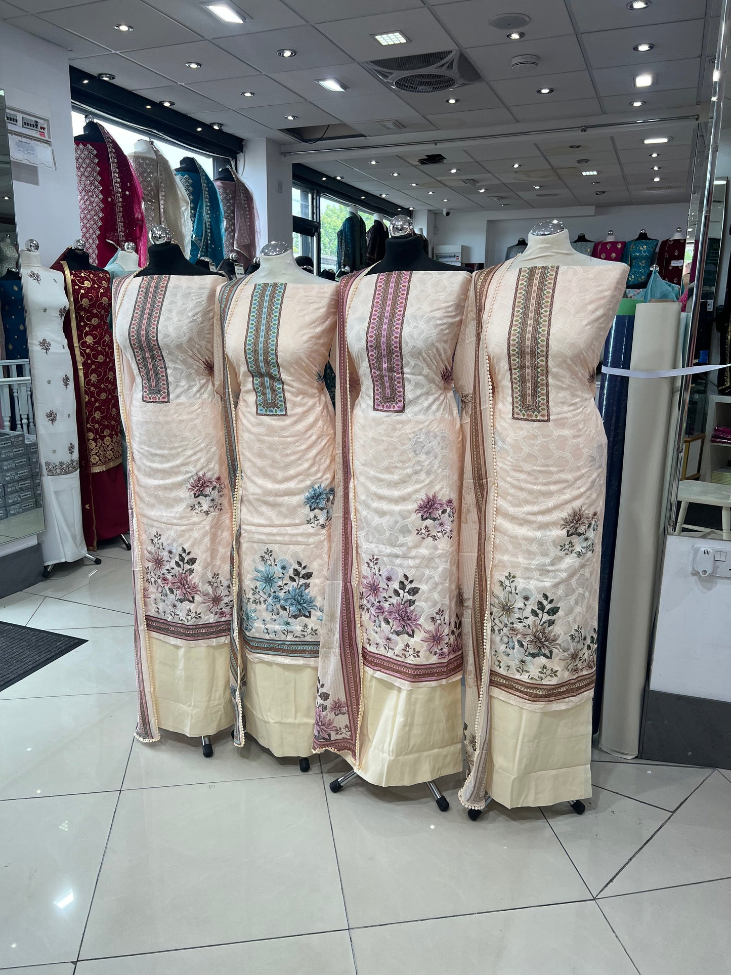Digital Print Embroidered Cotton