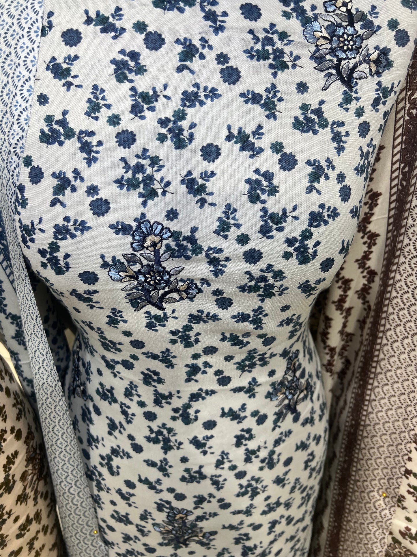 Digtial Print Alpine With Thread Embroidery