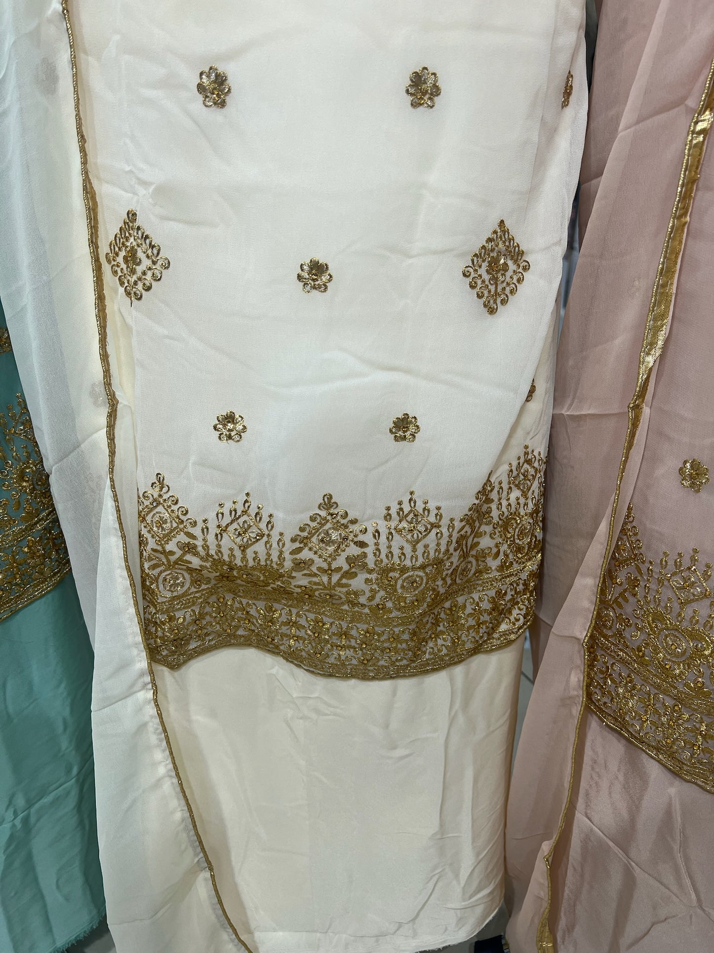 Embroidered Georgette Suits – Thread Embroidery with Embellishments