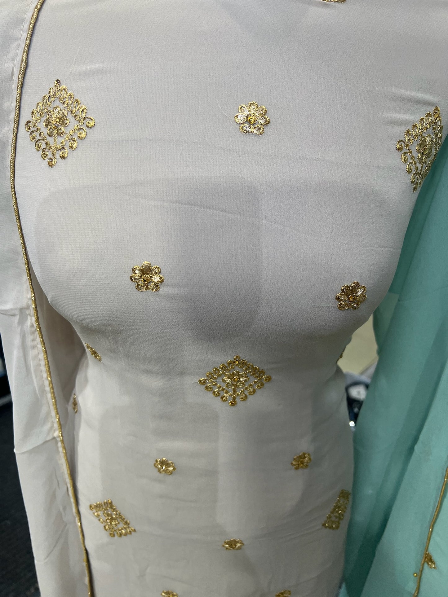 Embroidered Georgette Suits – Thread Embroidery with Embellishments