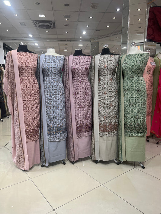 Digtial Print Alpine With Thread Embroidery