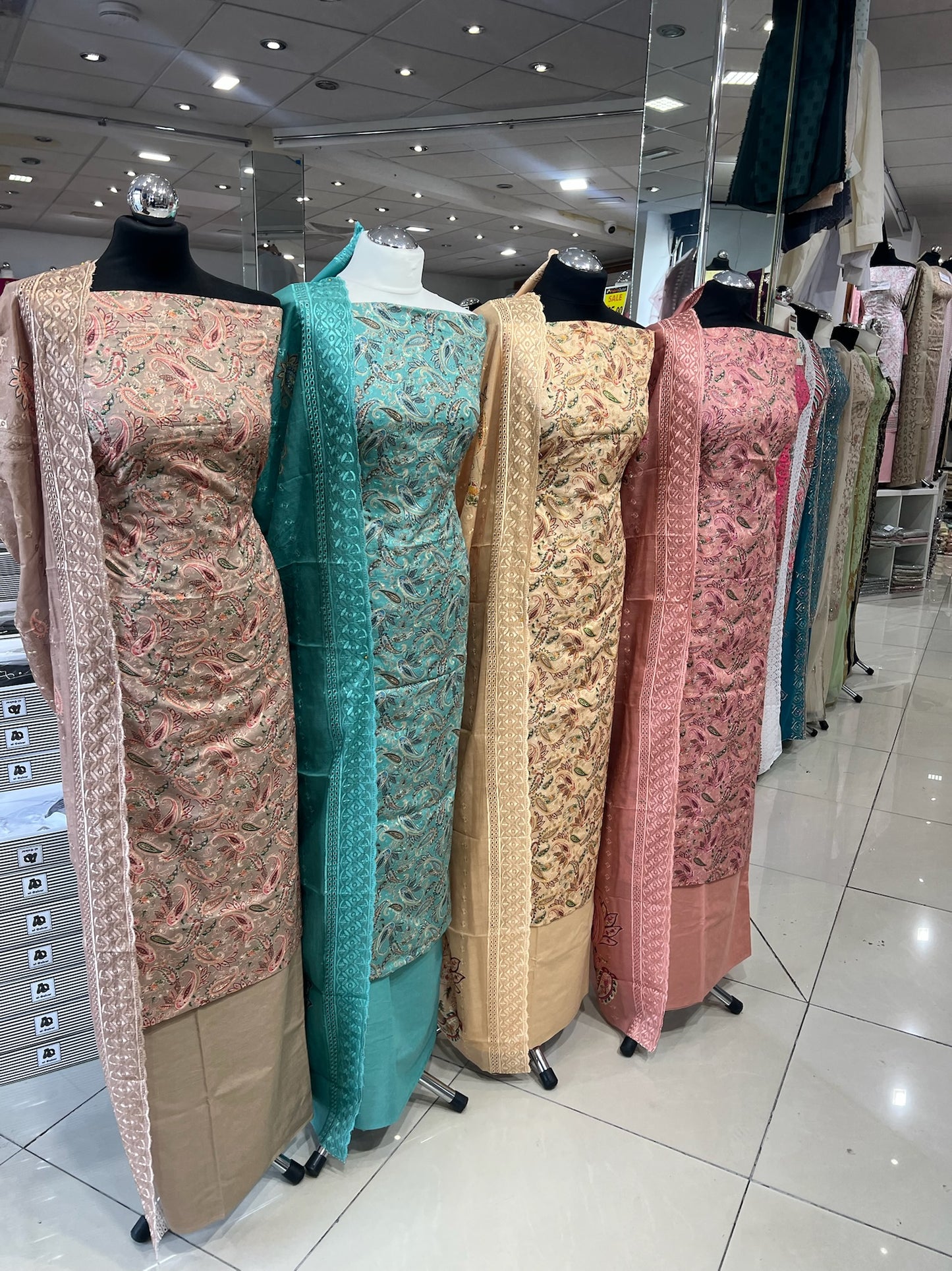 Paisley Embroidered Chikankari Cotton Suit