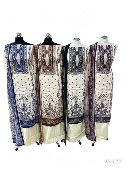 Digital Print & Embroidered Cotton