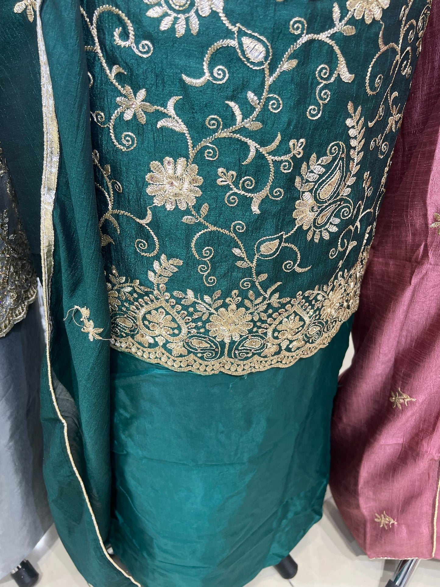 Embroidered Raw Silk