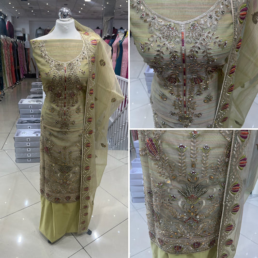 Fancy Embroidered Embellished Chiffon Organza