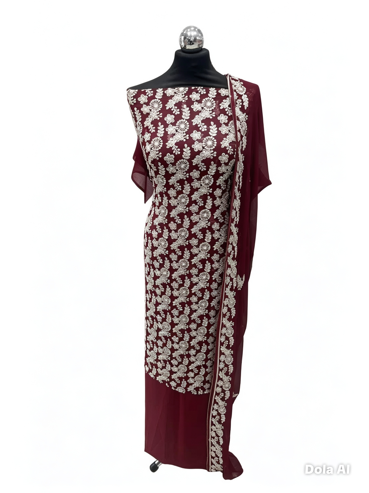 Thread Embroidered Chiffon