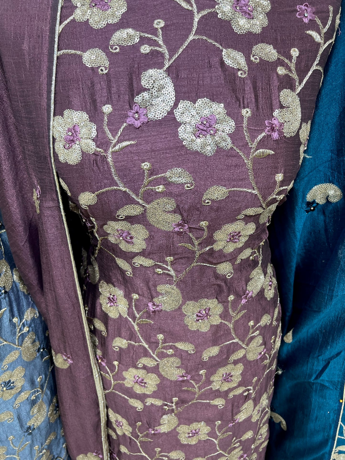 Embroidered Raw Silk