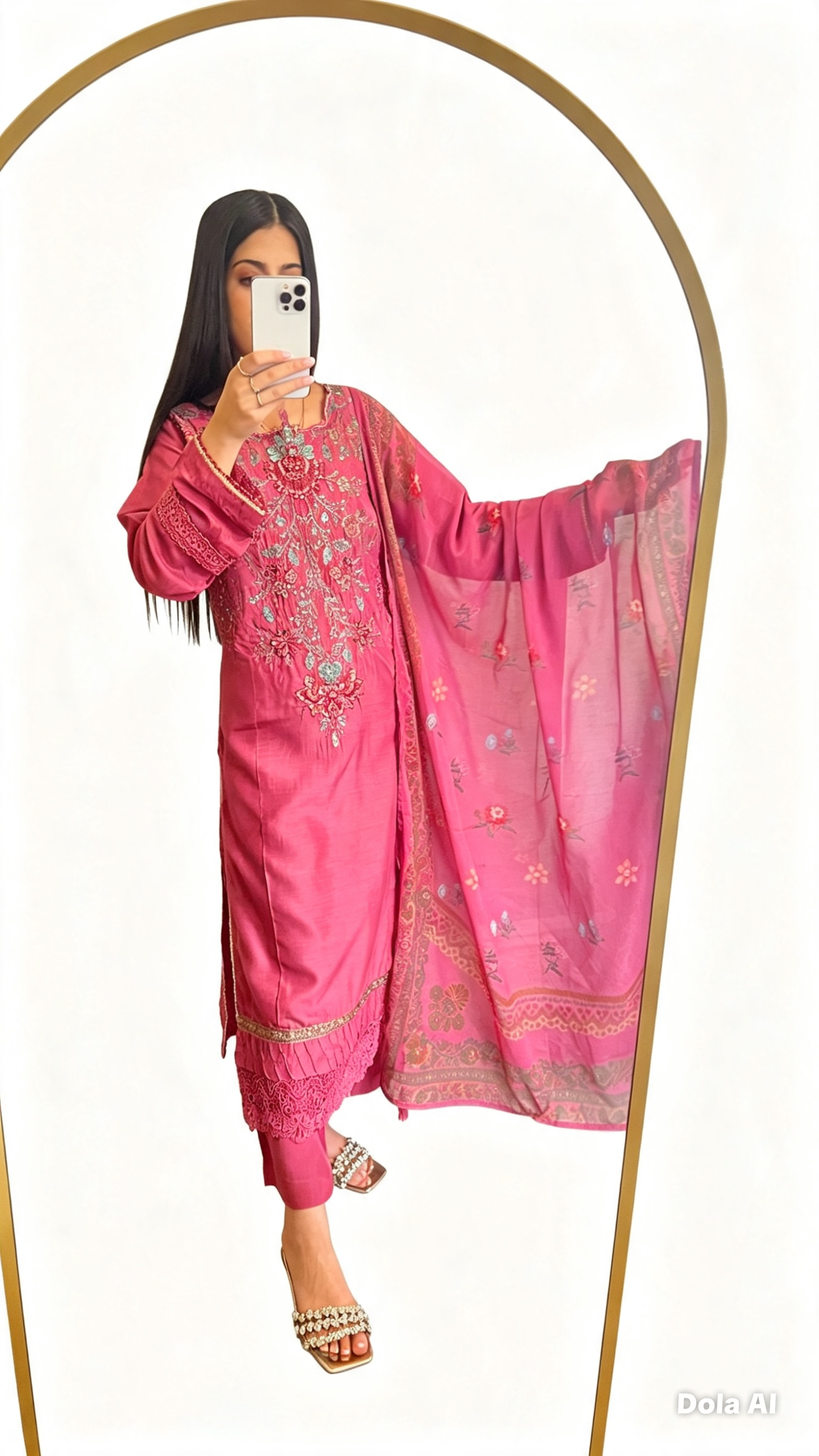 Maria B Inspired Thread‑Embroidered Luxury Viscose Suit
