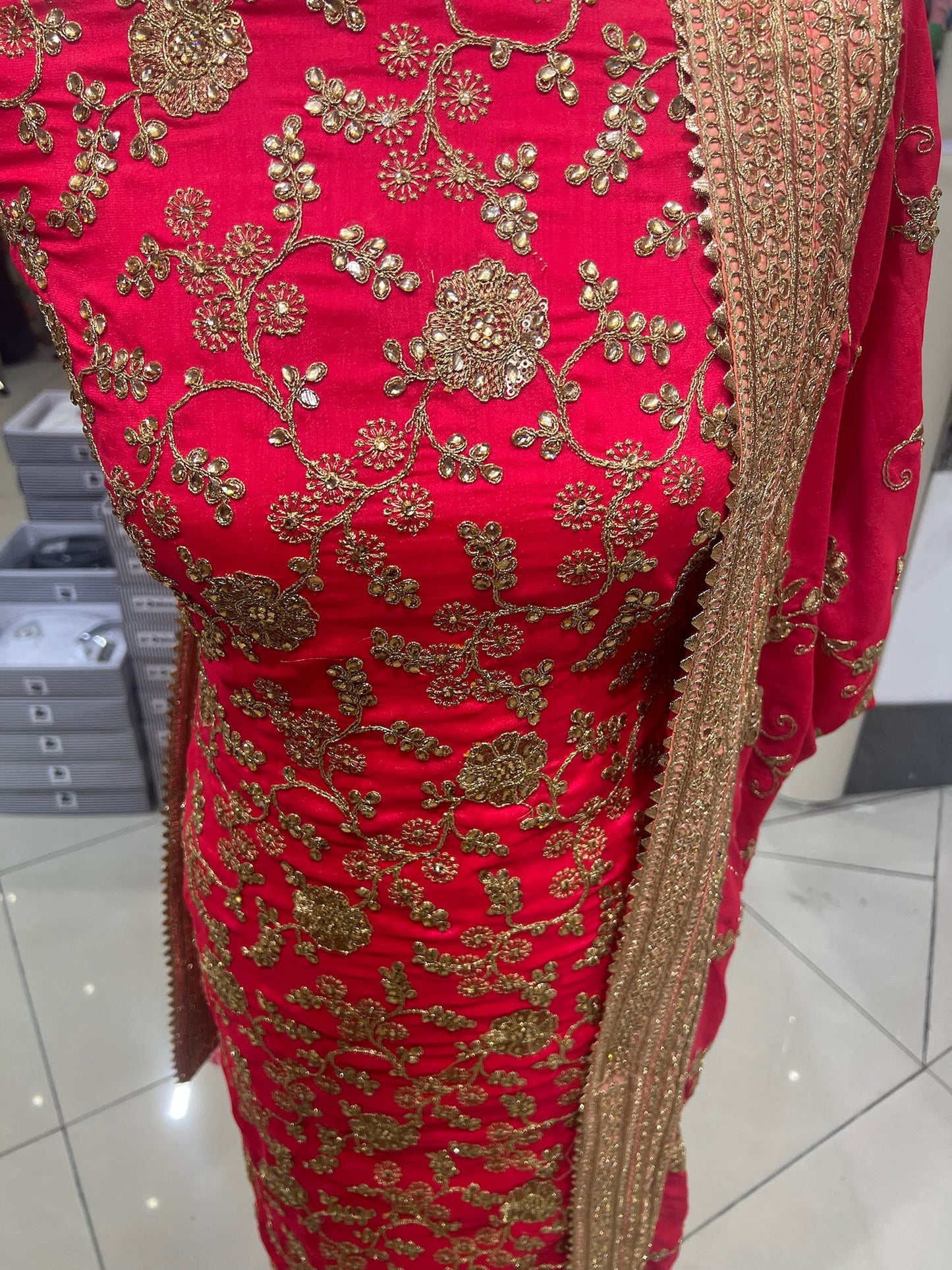 Embellished Dupion Silk