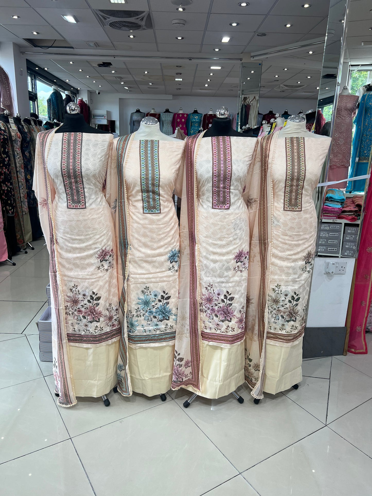 Digital Print Embroidered Cotton