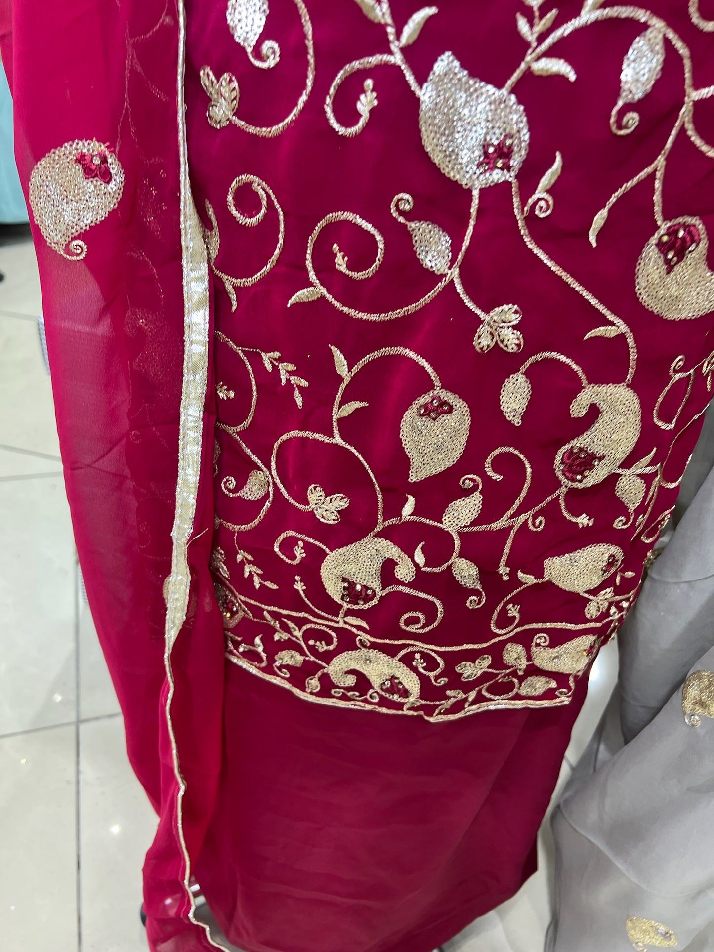Embroidered Raw Silk