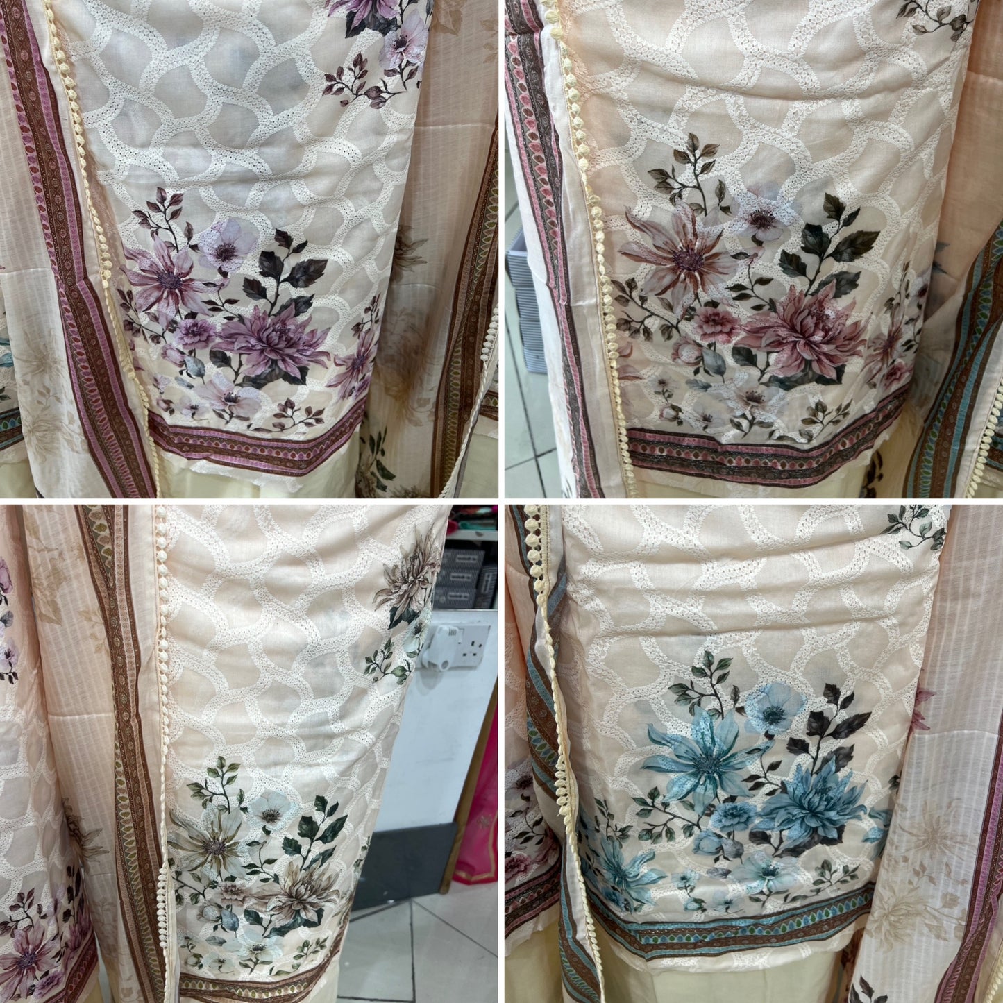 Digital Print Embroidered Cotton