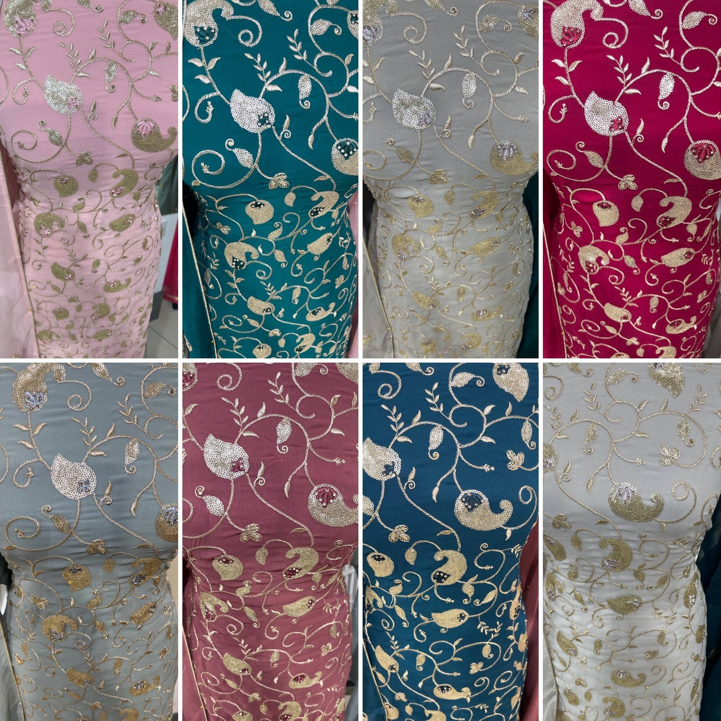 Embroidered Raw Silk