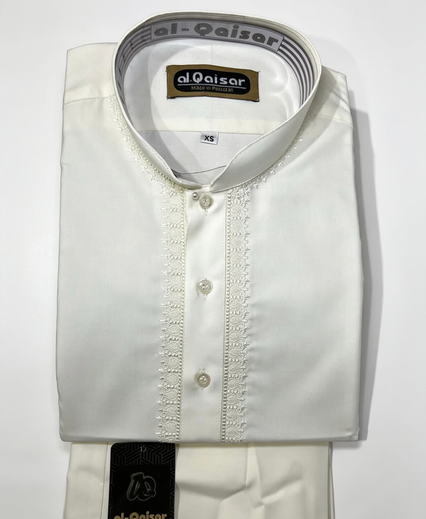 Al-Qaisar Men’s Embroidered Shalwar kameez  CREAM
