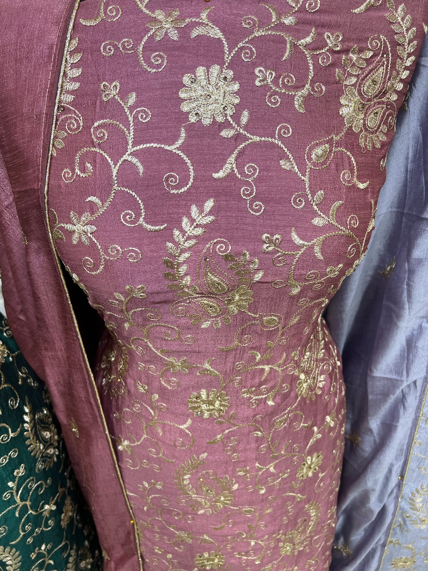 Embroidered Raw Silk