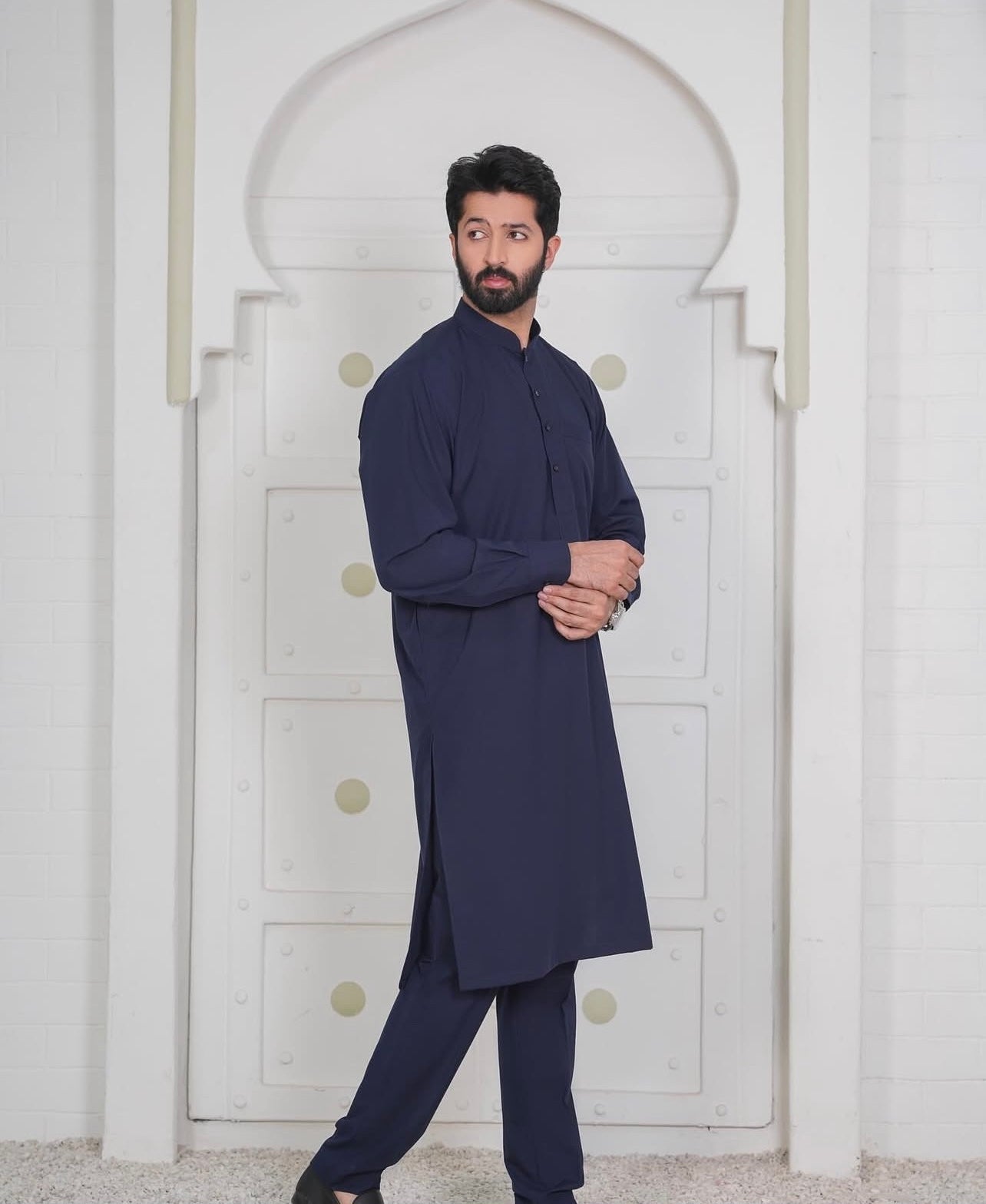 Al-Qaisar Men’s Plain Shalwar kameez NAVY