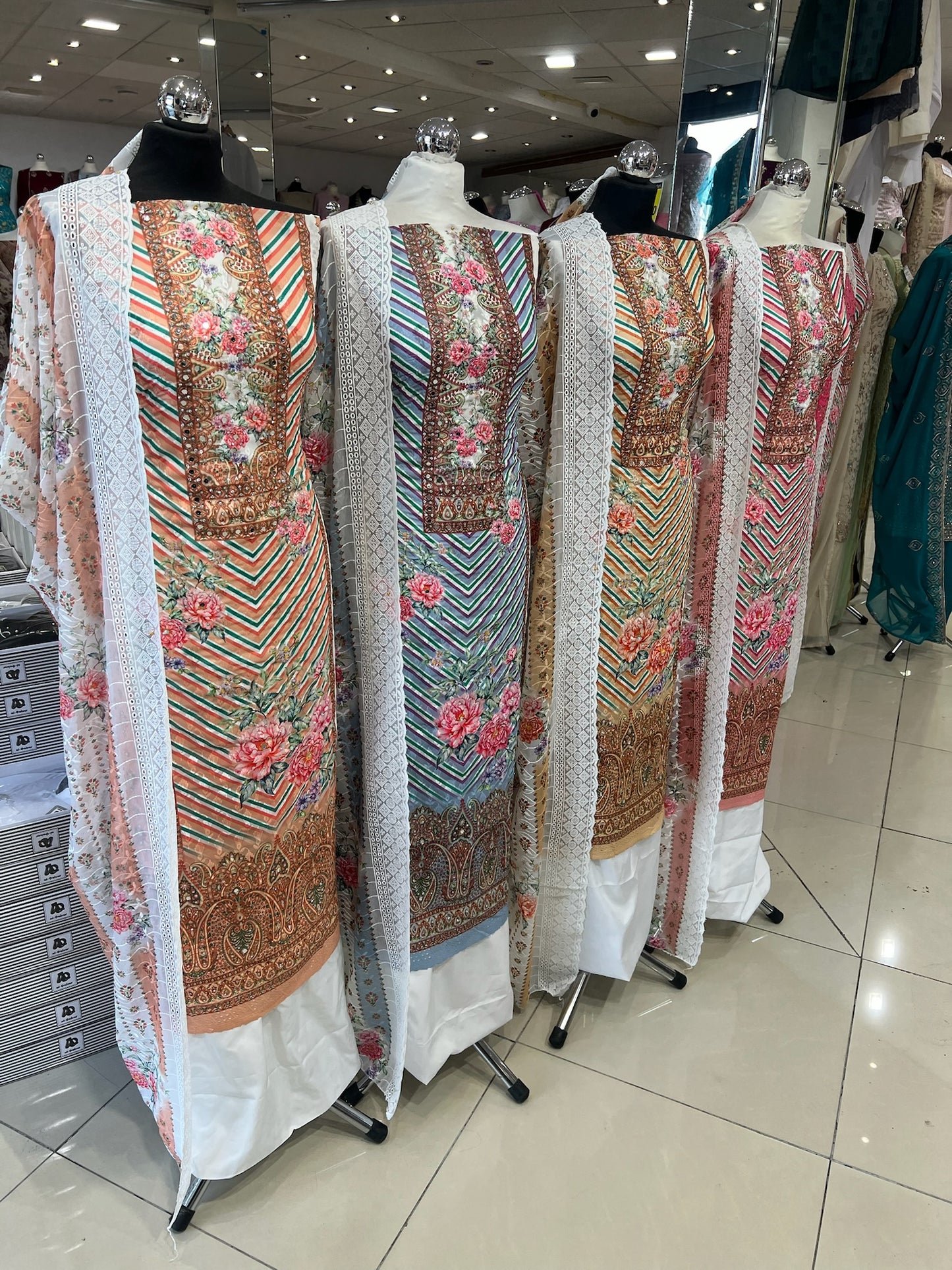 Chevron & Floral Georgette