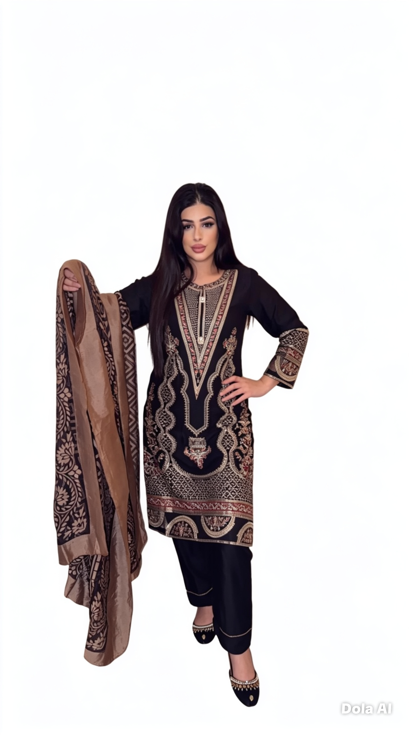 Linen Embroidered Suit