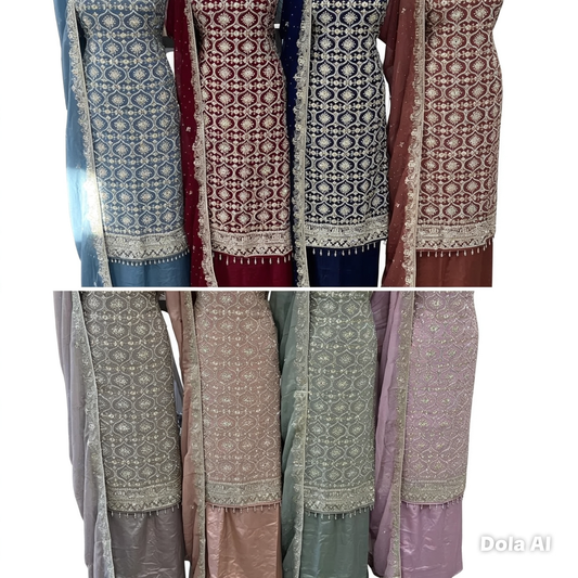 Fancy Embellished Embroidered Georgette