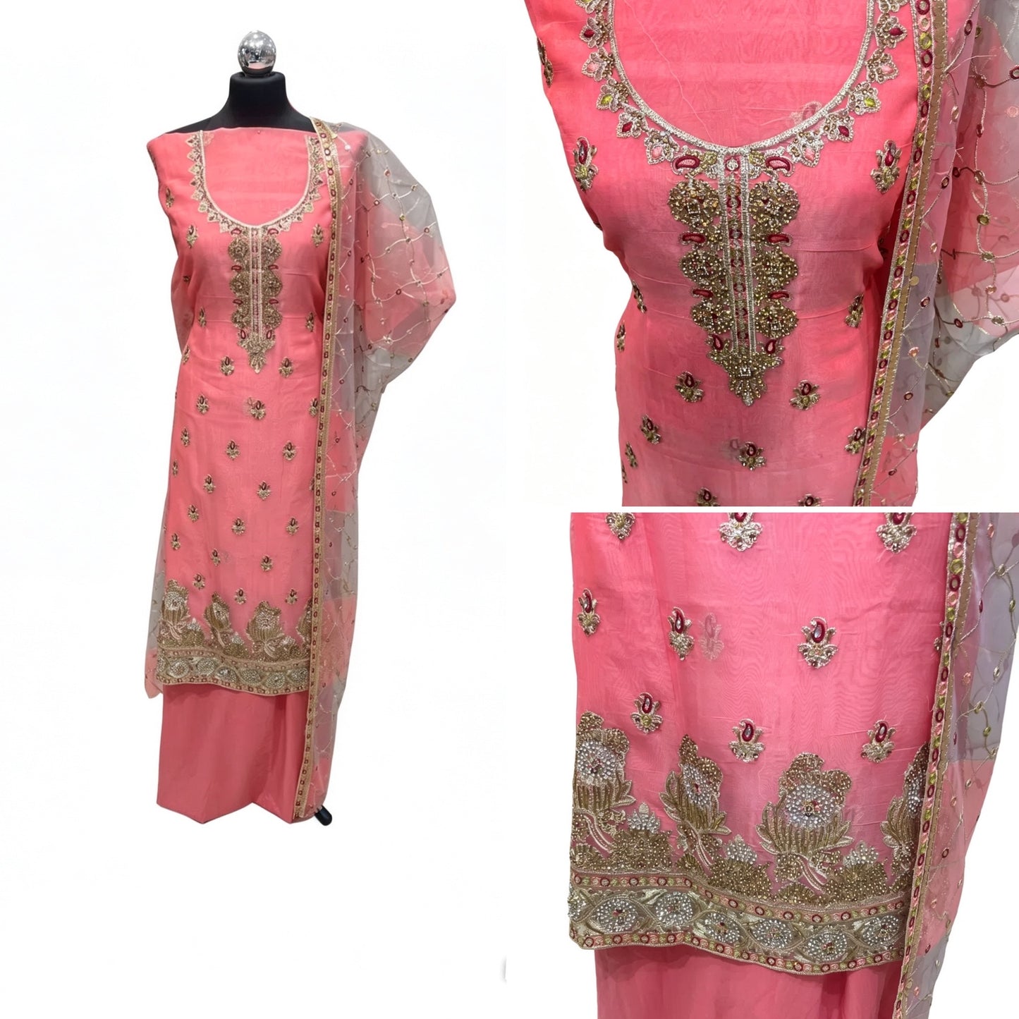 Embroidered & Embellished chiffon Organza