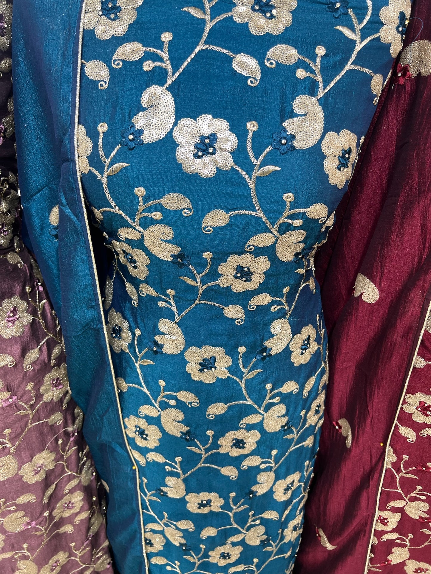 Embroidered Raw Silk