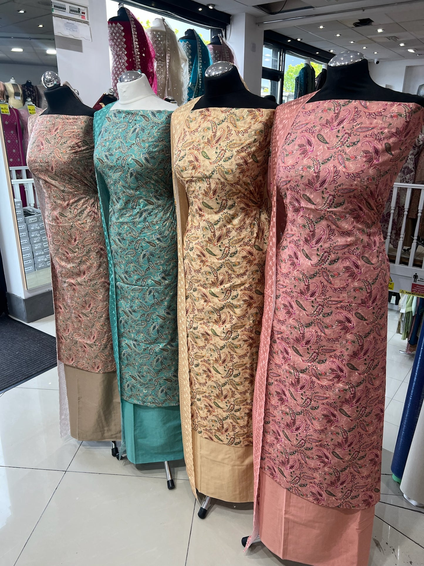Paisley Embroidered Chikankari Cotton Suit