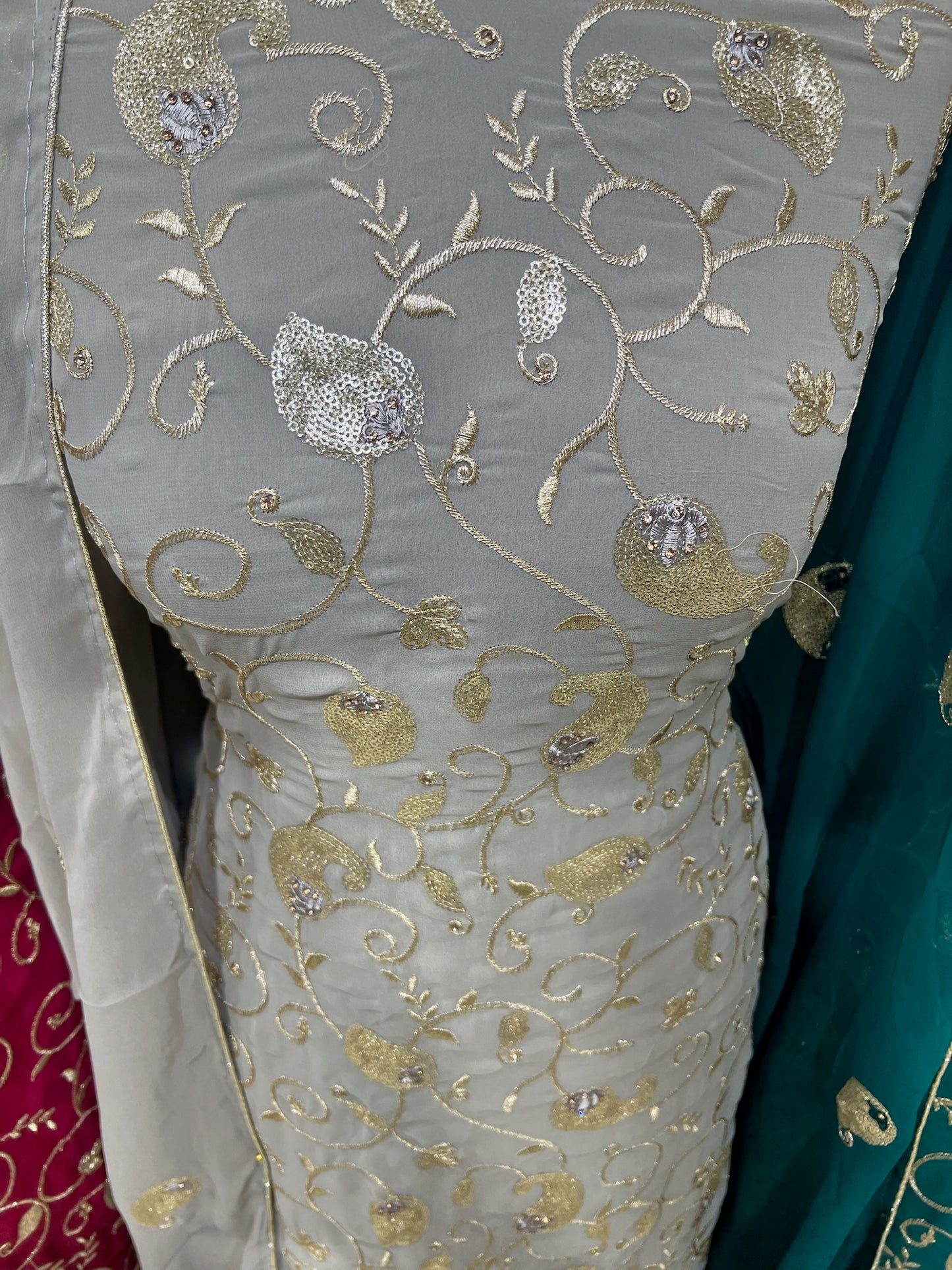 Embroidered Raw Silk