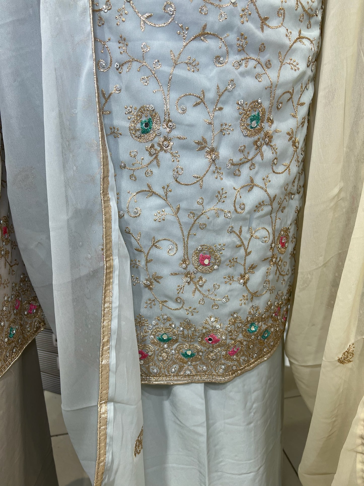 Georgette Suits with Thread Embroidery & Embellishments