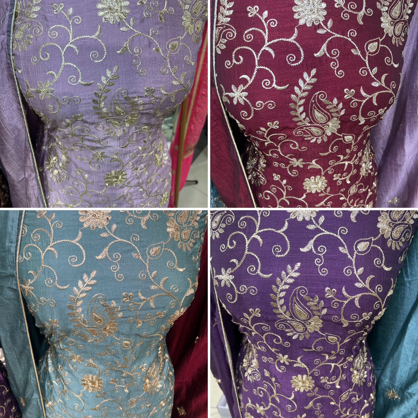 Embroidered Raw Silk