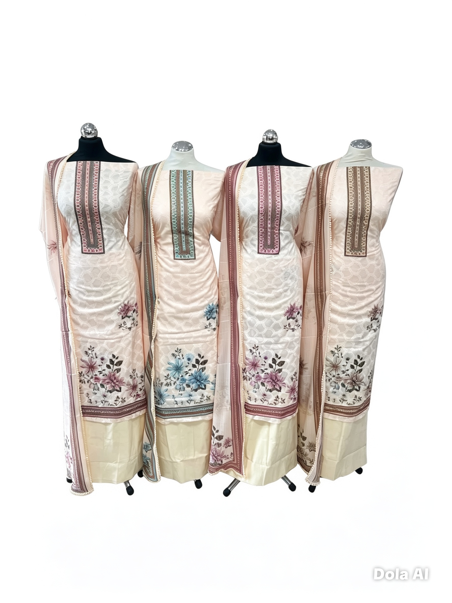 Digital Print Embroidered Cotton