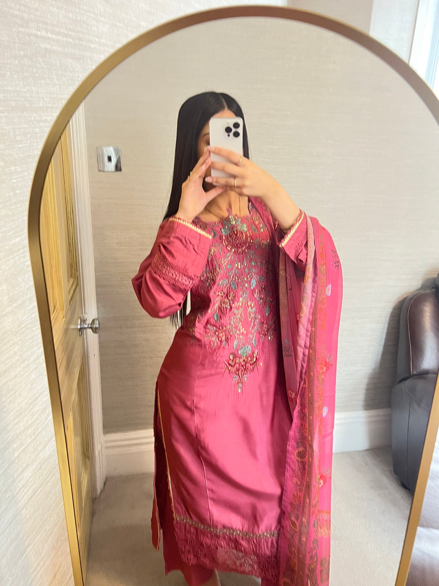 Maria B Inspired Thread‑Embroidered Luxury Viscose Suit