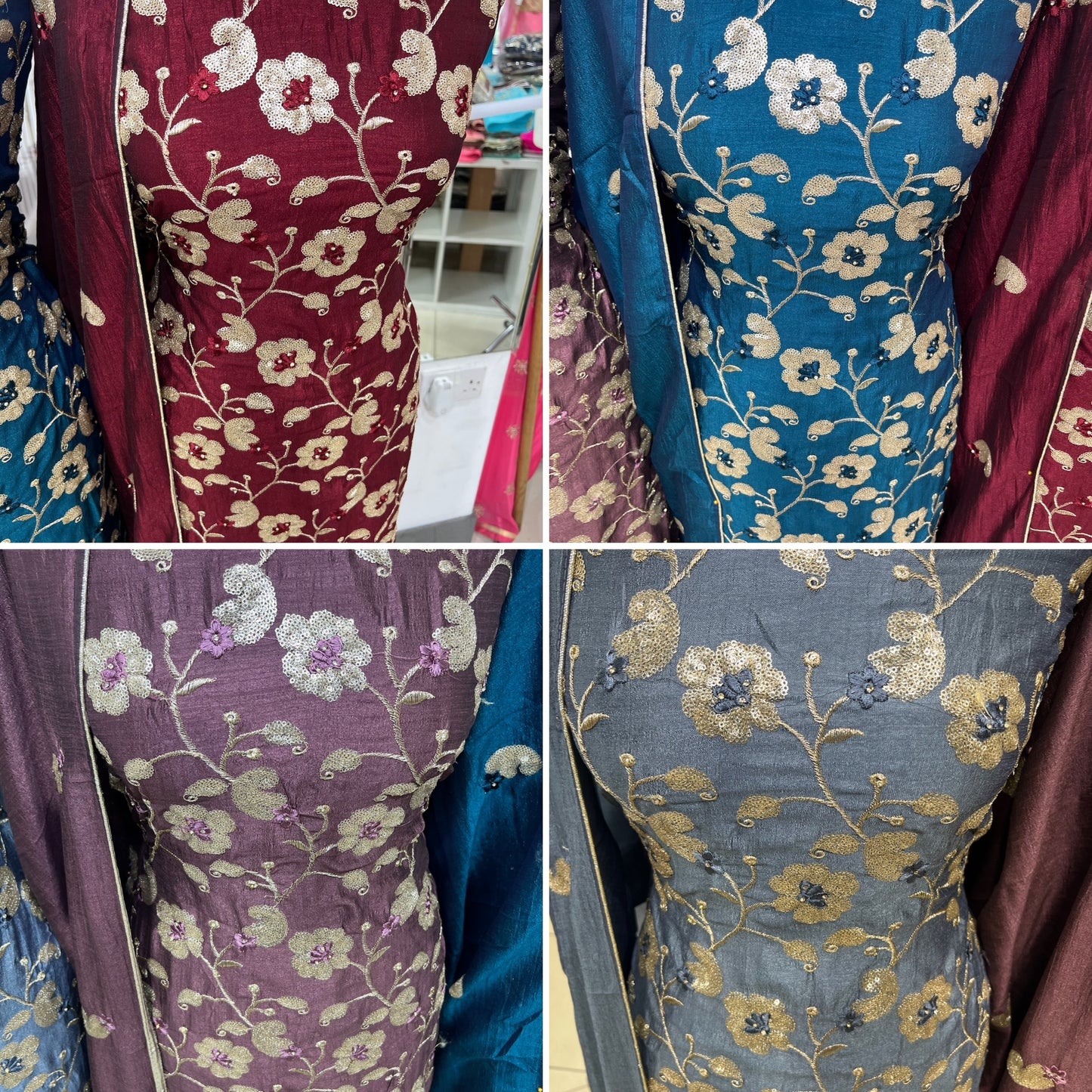 Embroidered Raw Silk