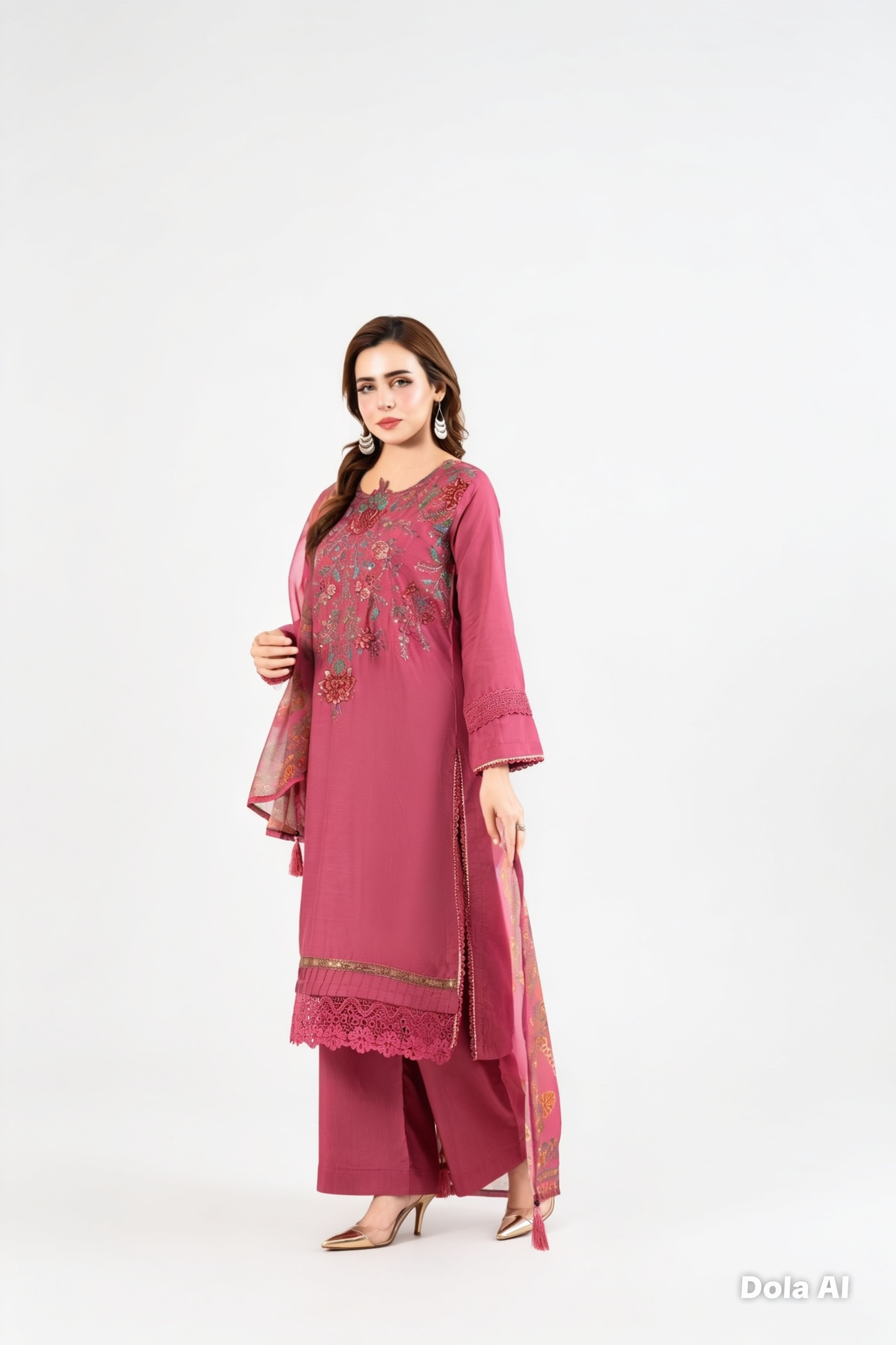 Maria B Inspired Thread‑Embroidered Luxury Viscose Suit