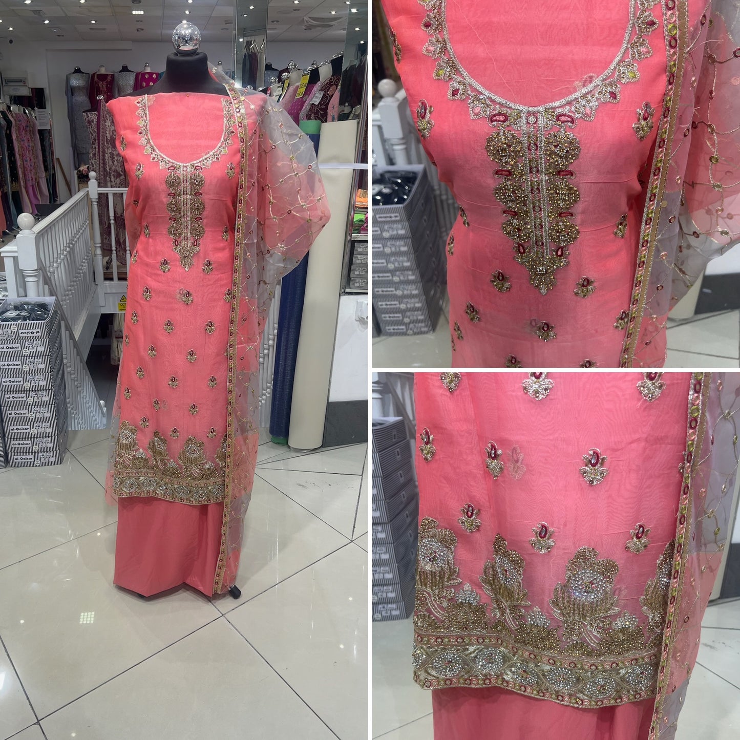 Embroidered & Embellished chiffon Organza