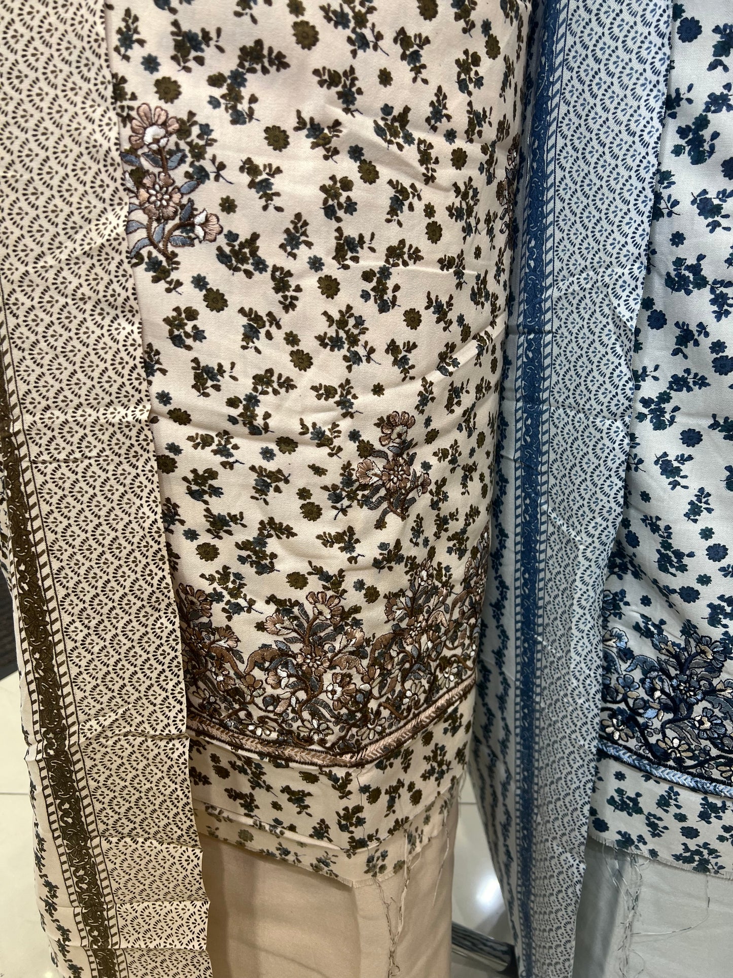 Digtial Print Alpine With Thread Embroidery