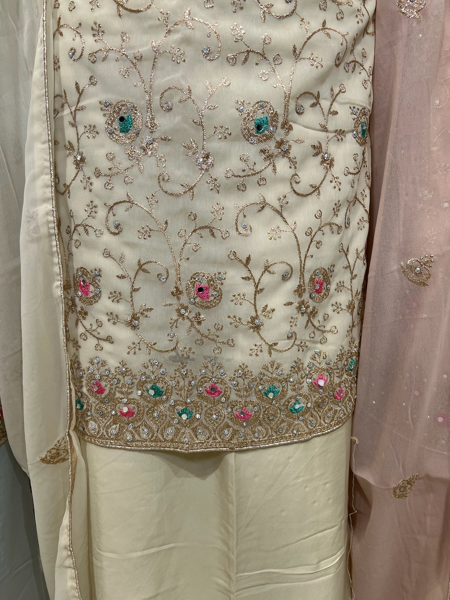 Georgette Suits with Thread Embroidery & Embellishments
