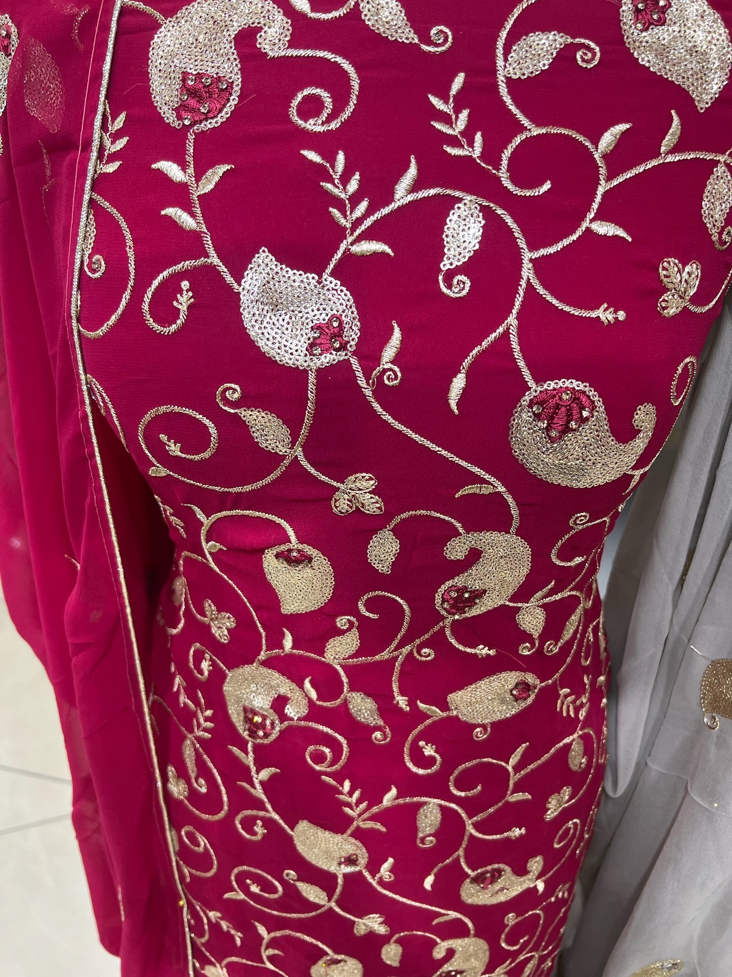 Embroidered Raw Silk