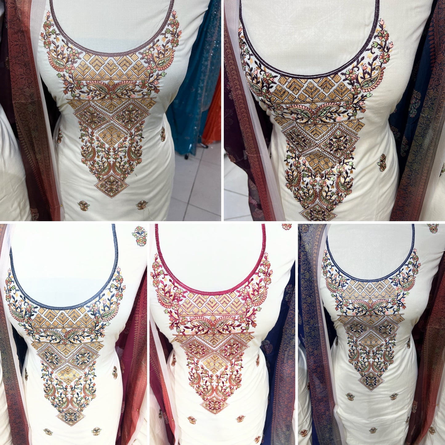 Exquisite Cotton Lawn Embroidered Neckline