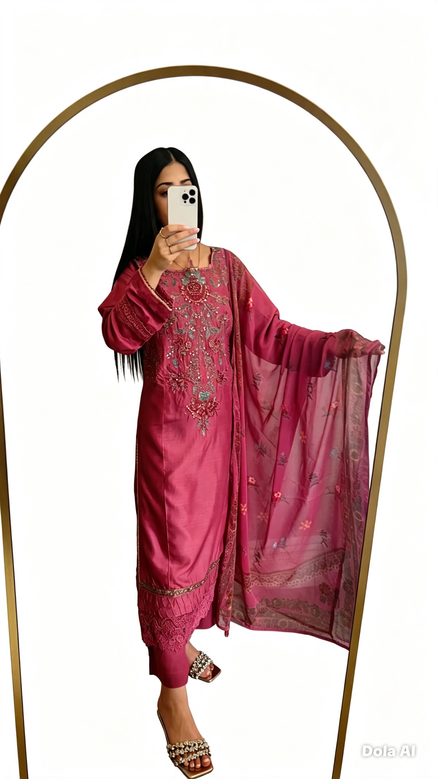 Maria B Inspired Thread‑Embroidered Luxury Viscose Suit