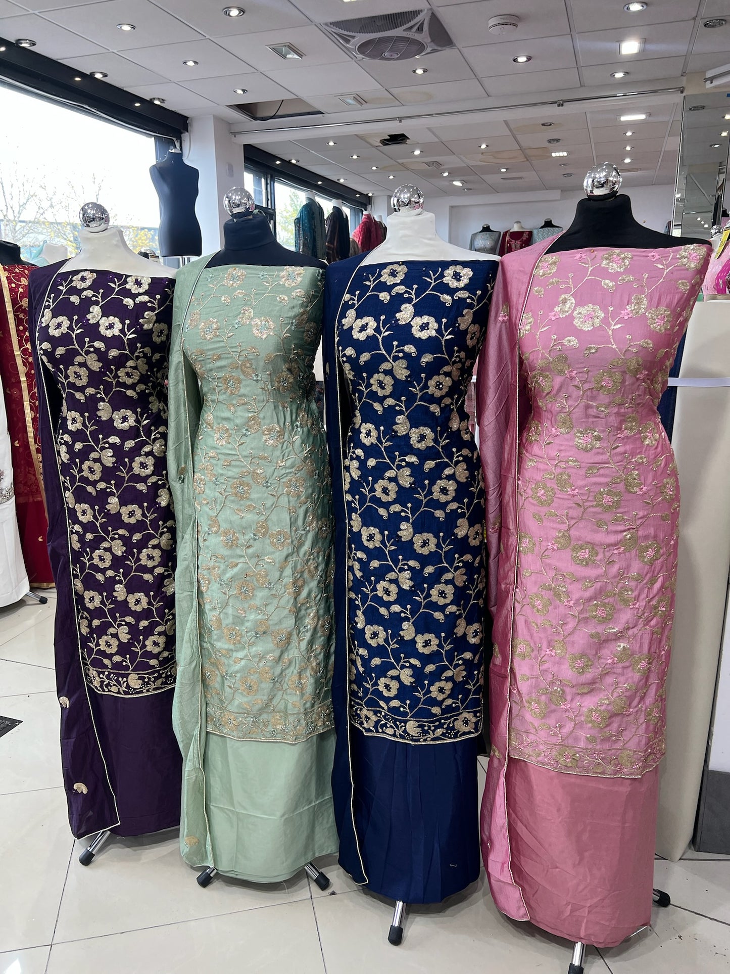Embroidered Raw Silk