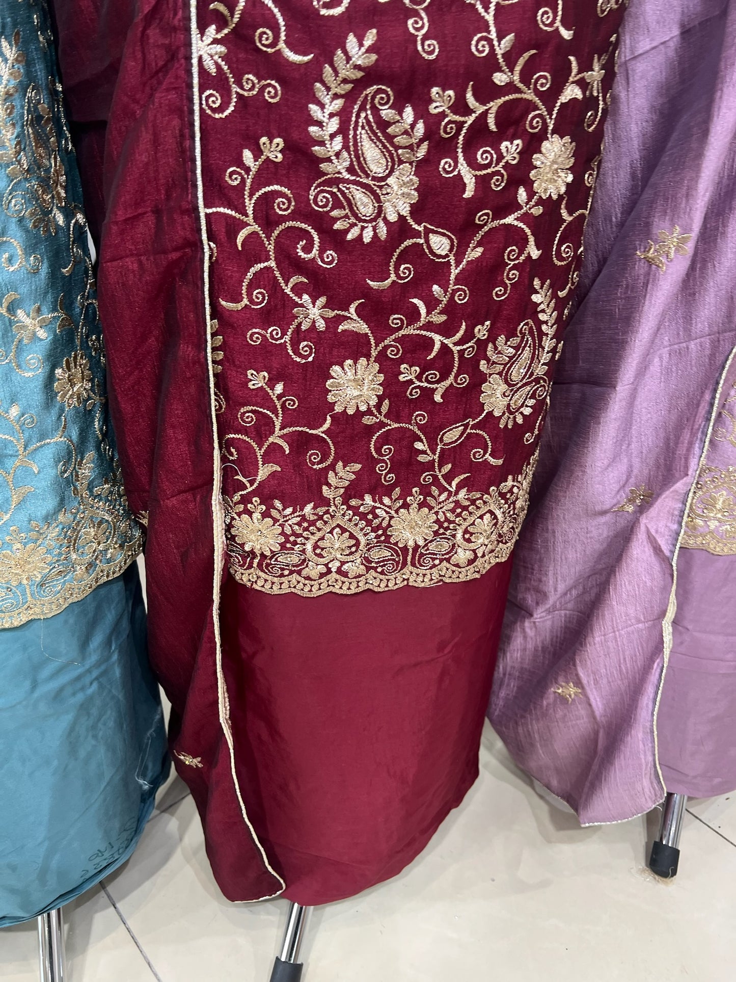 Embroidered Raw Silk