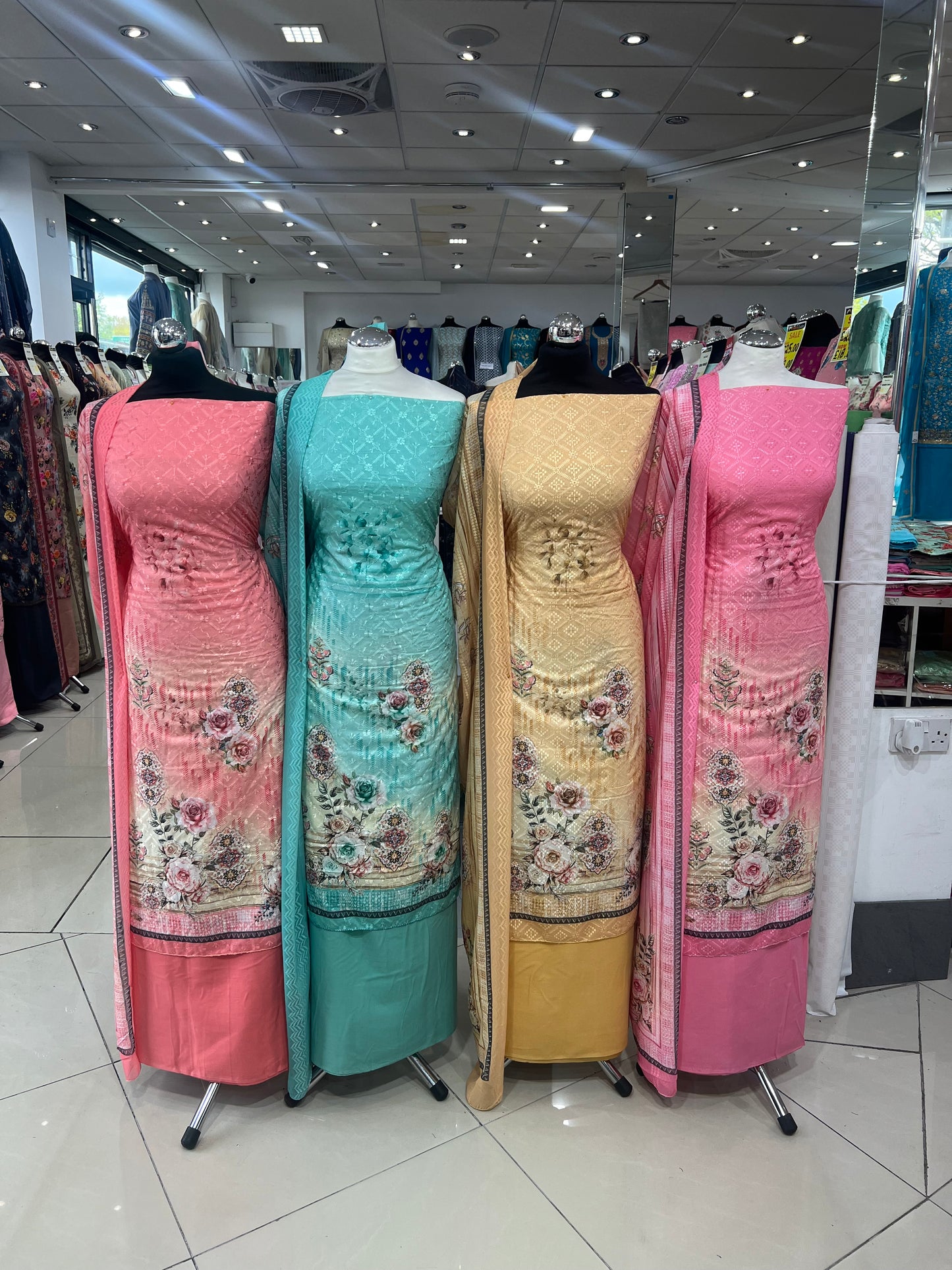 Digital Print Embroidered Cotton
