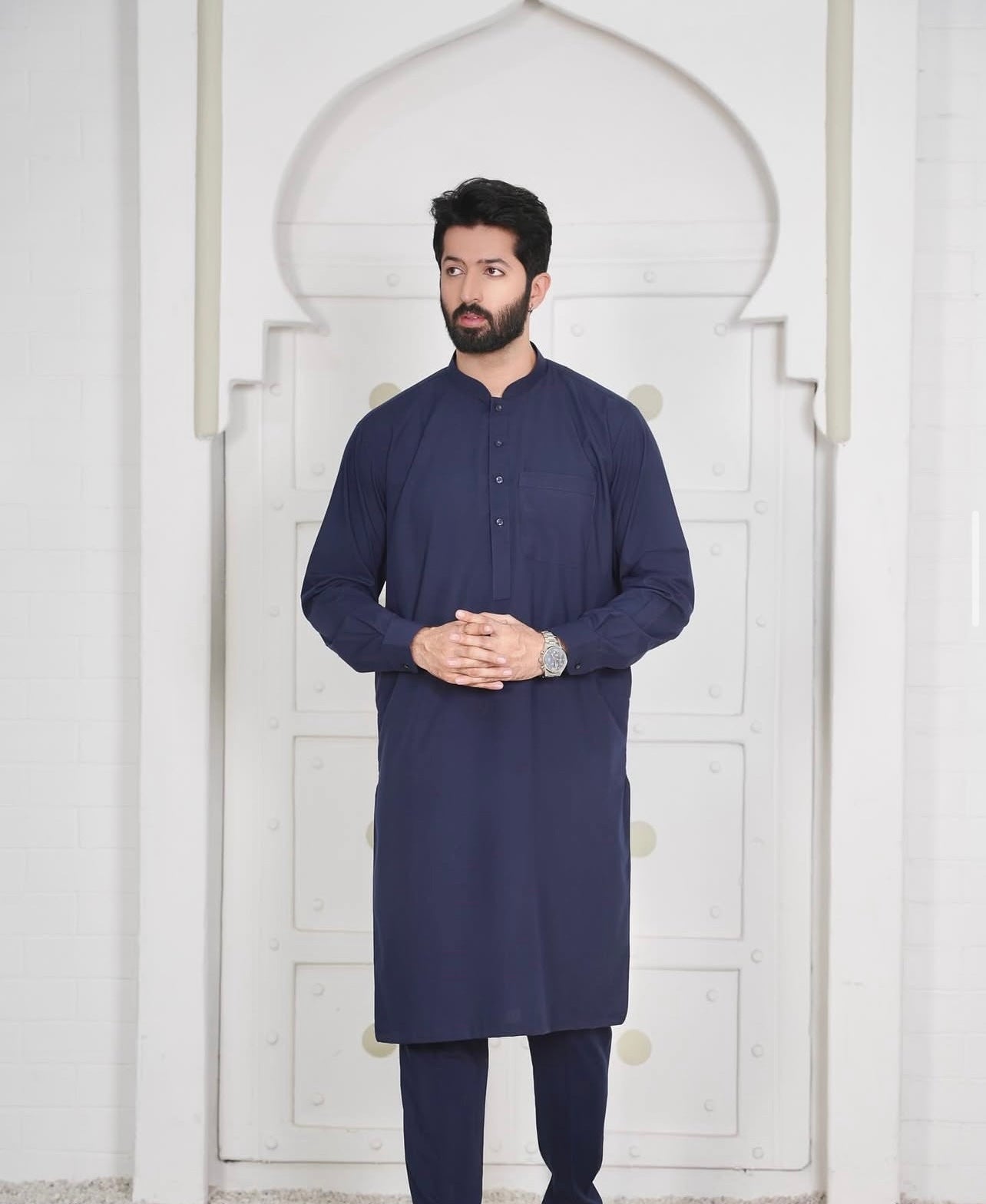 Al-Qaisar Men’s Plain Shalwar kameez NAVY