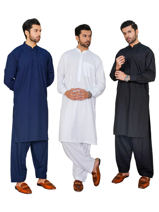 Al-Qaisar Men’s Plain Shalwar Kameez Wash And Wear Premium Quailty Fabric