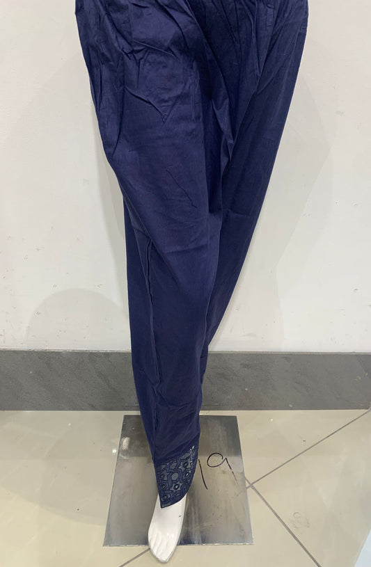 Women's Navy Cotton Trouser