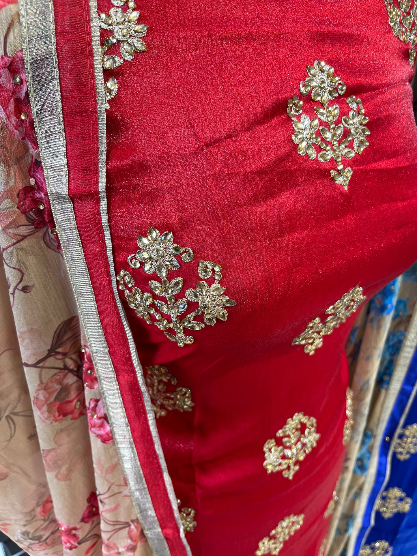 Embroidered Dupion Silk