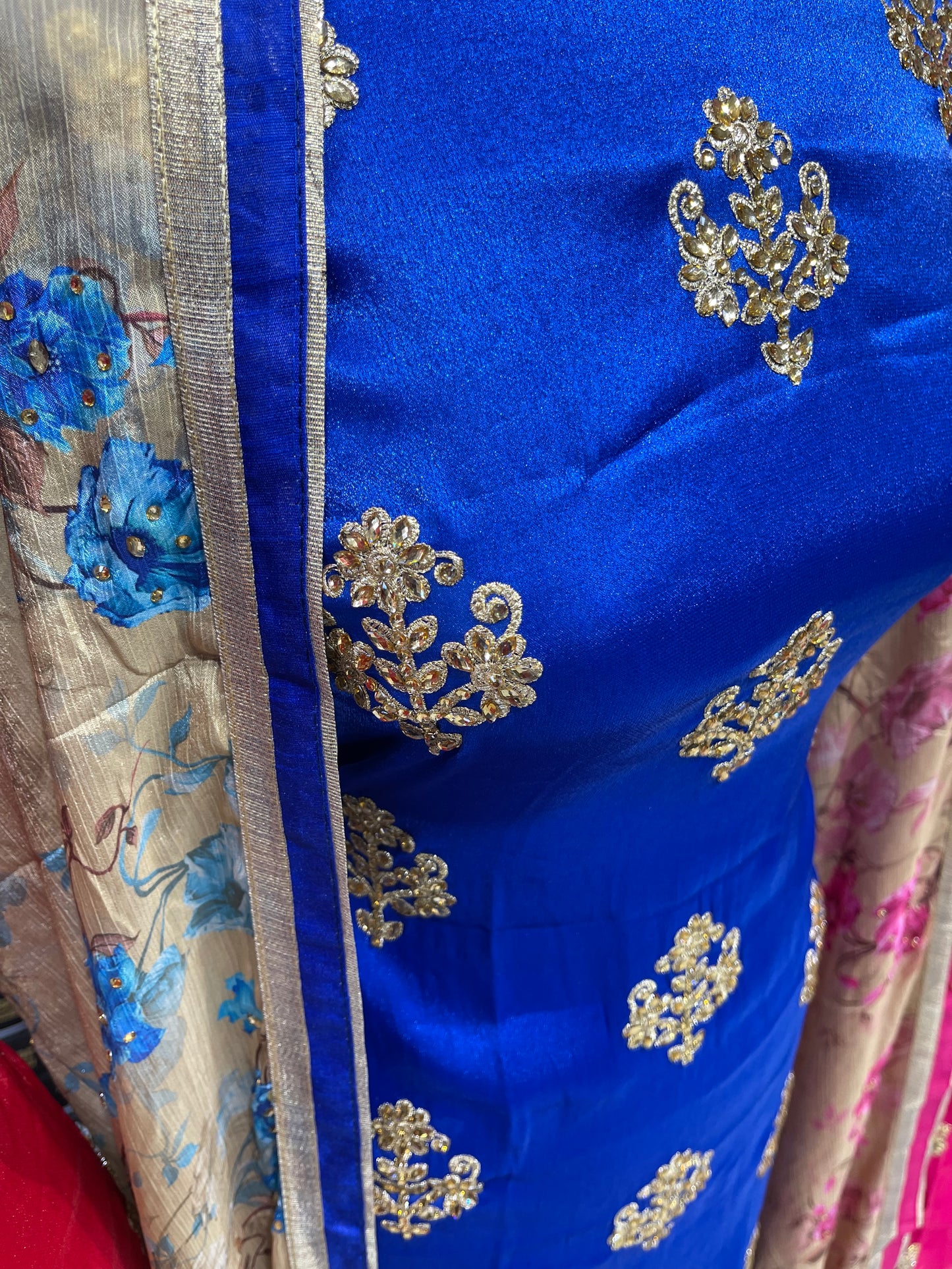 Embroidered Dupion Silk